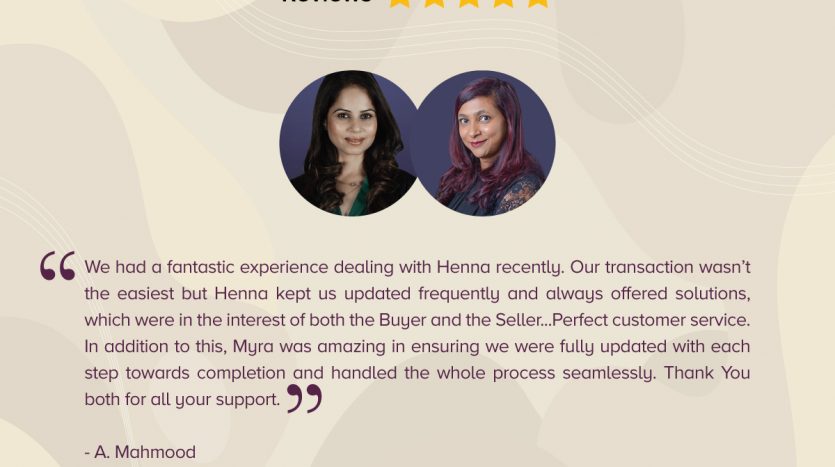 5 Star Google Review for Henna and Myra - May 2021