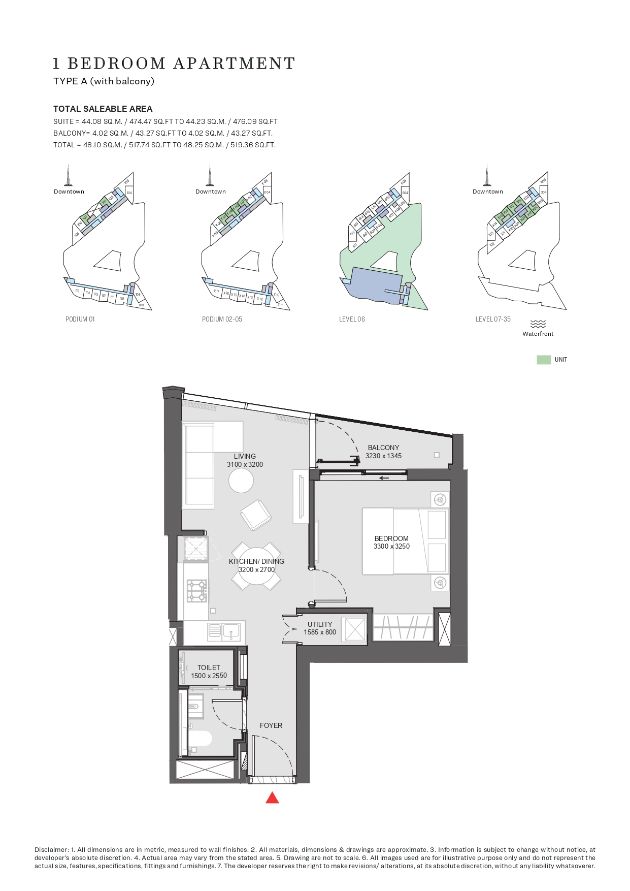 1 Bedroom Apartment Type A