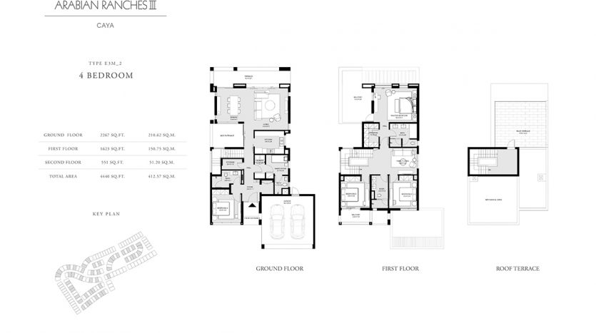 caya arabian ranches 3 floor plan 4 bedroom type E3M 2