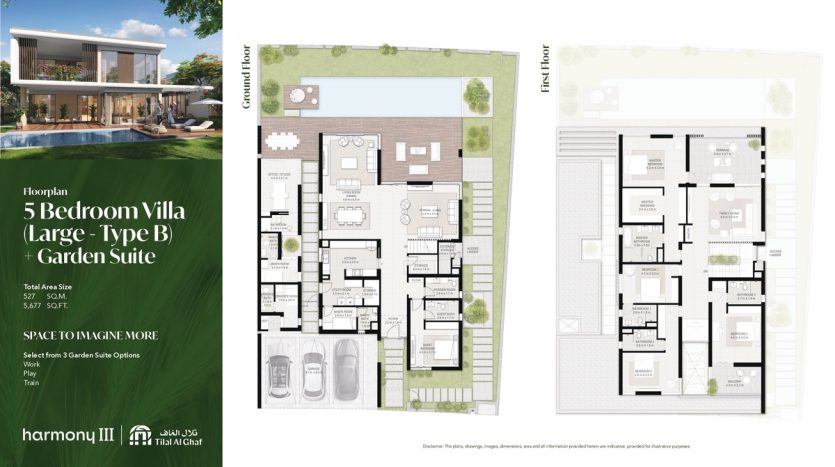 Harmony 3 Floor Plans 5 Bedroom Villa (Large - Type B) + Garden Suite