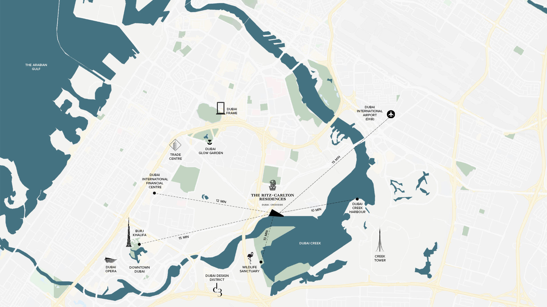 The Ritz-Carlton Residences, Dubai, Creekside Map